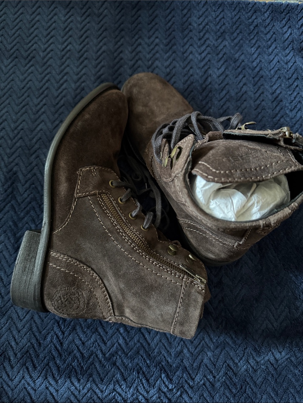 NWT! Men's Diesel Brown Suede Lace-Up Ankle Boots
